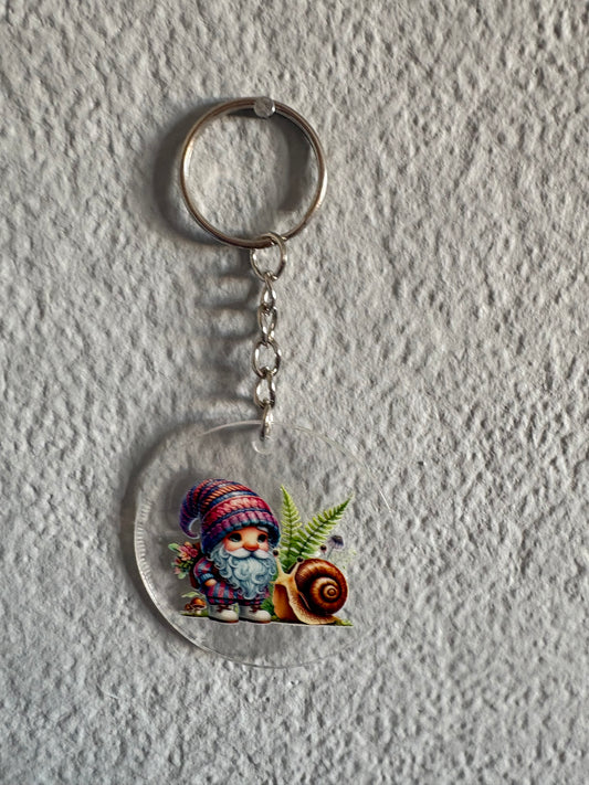 Handmade snail gnome Keyring