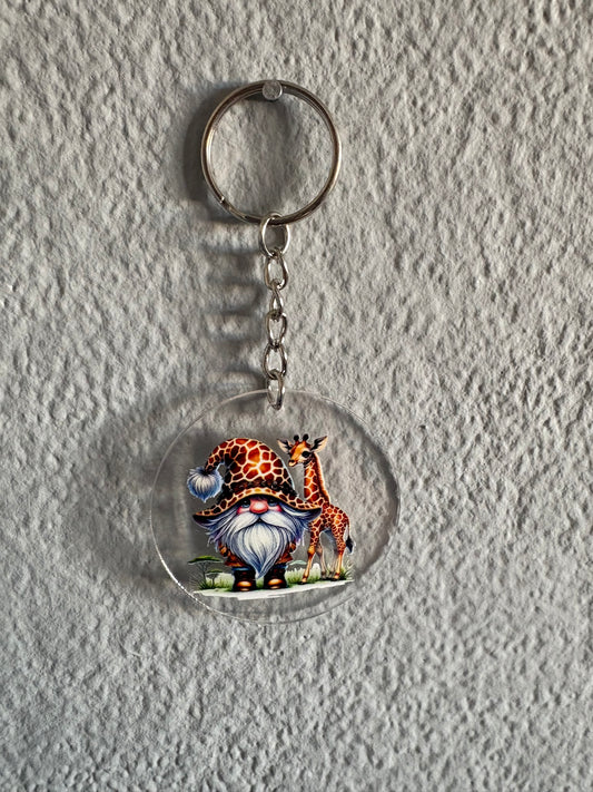 Handmade giraffe gnome Keyring