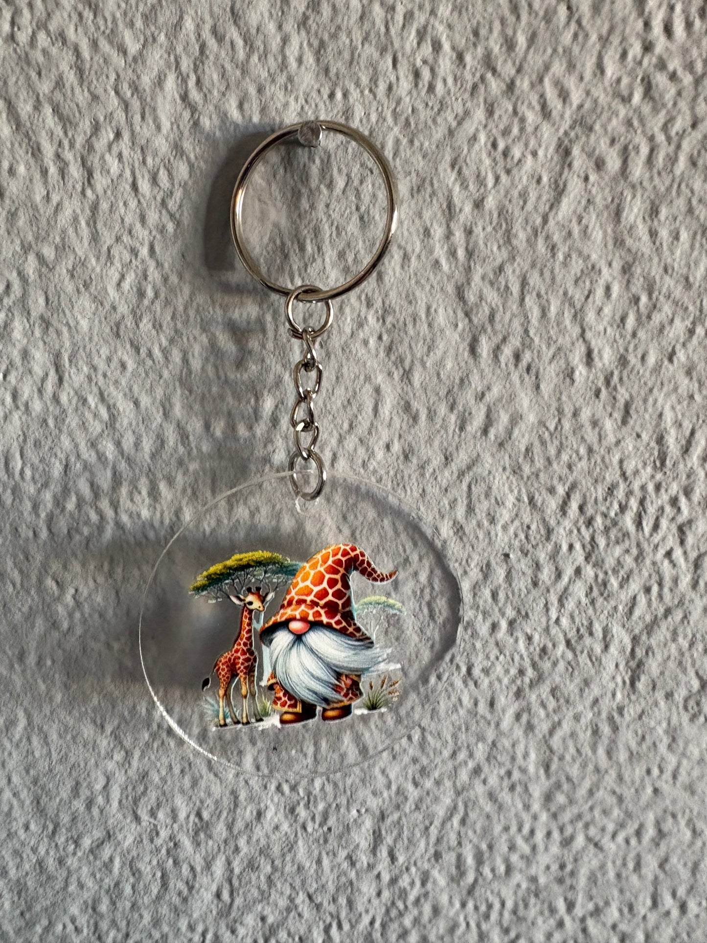 Handmade giraffe2 gnome Keyring
