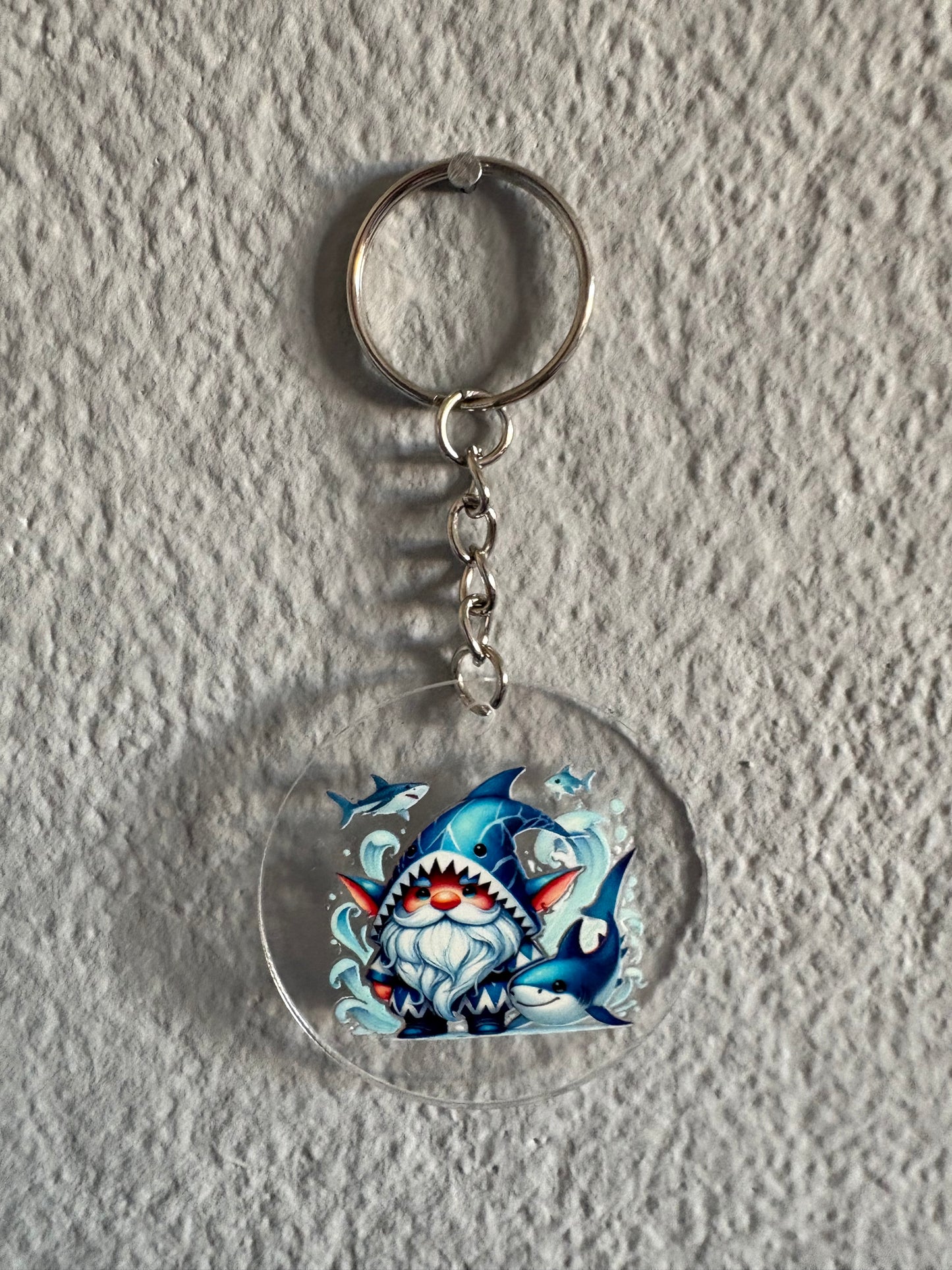 Handmade shark gnome Keyring