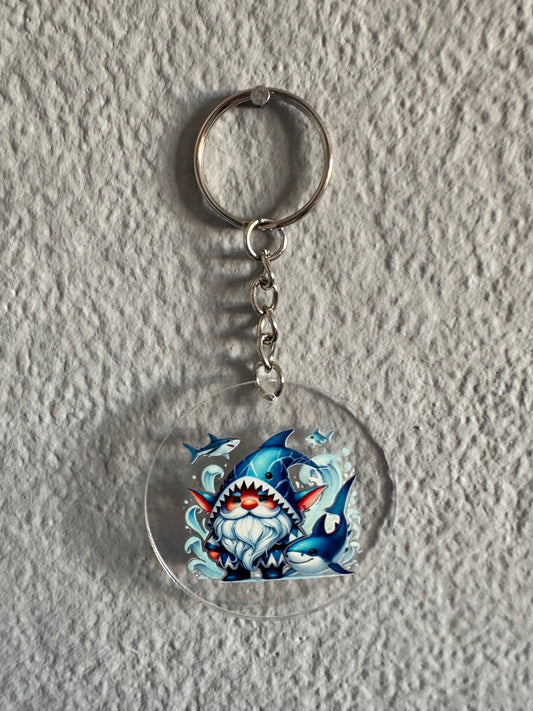 Handmade shark gnome Keyring