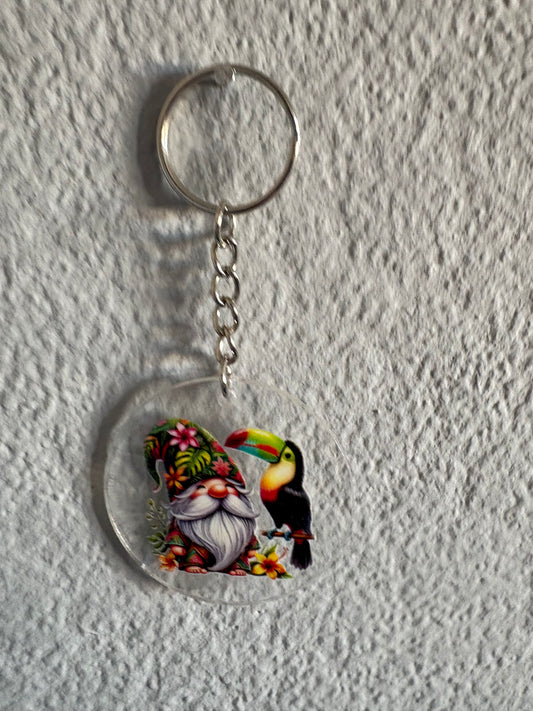 Handmade bird gnome Keyring