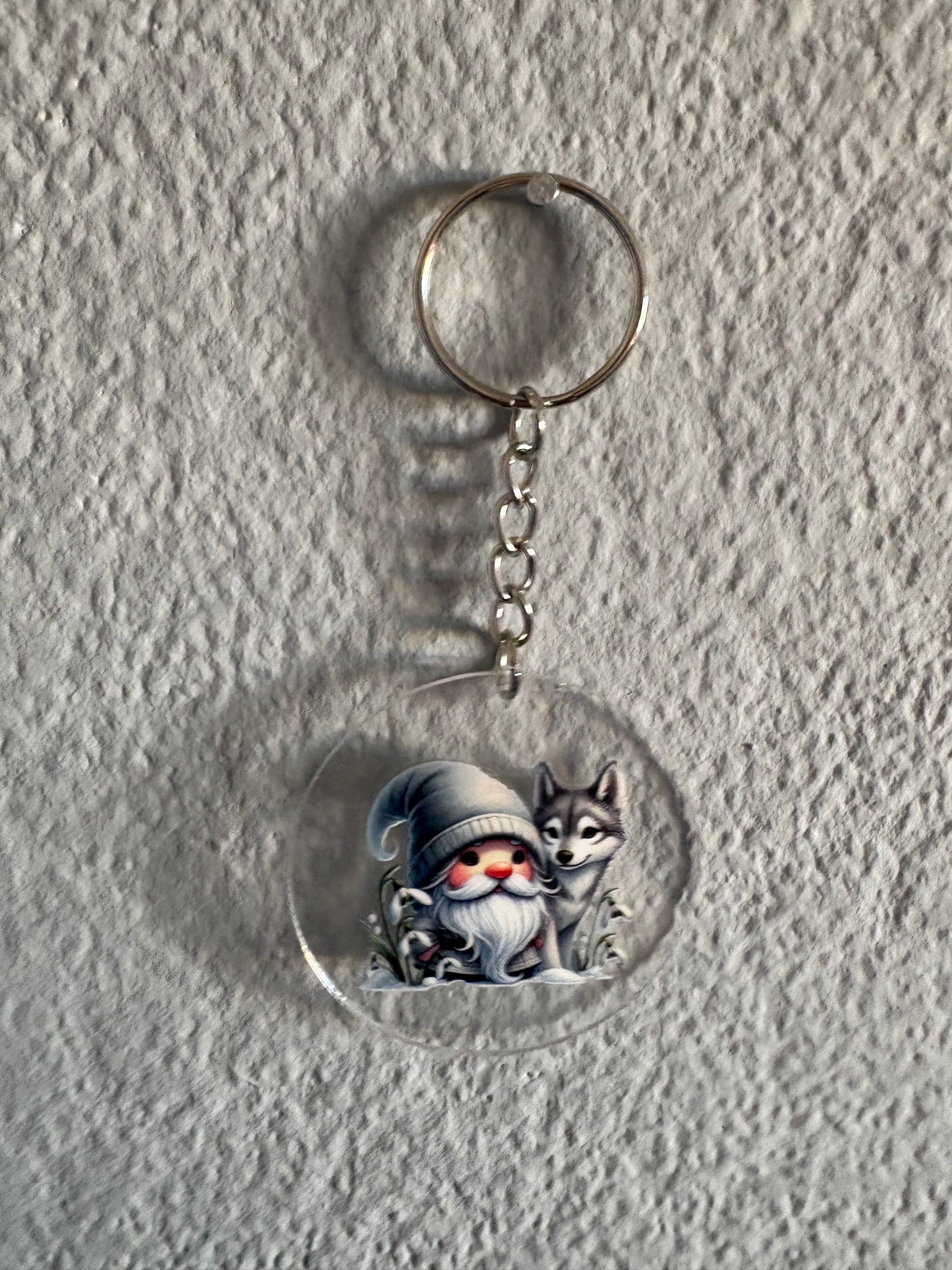 Handmade wolf gnome Keyring 1