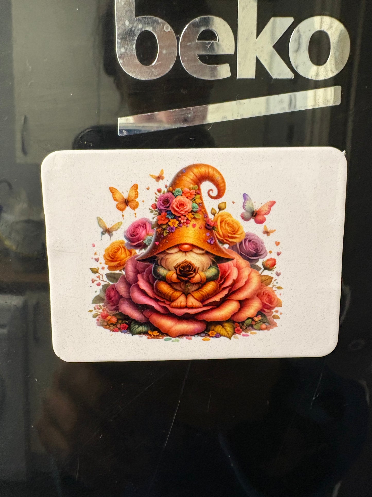 Handmade gnome fridge magnet