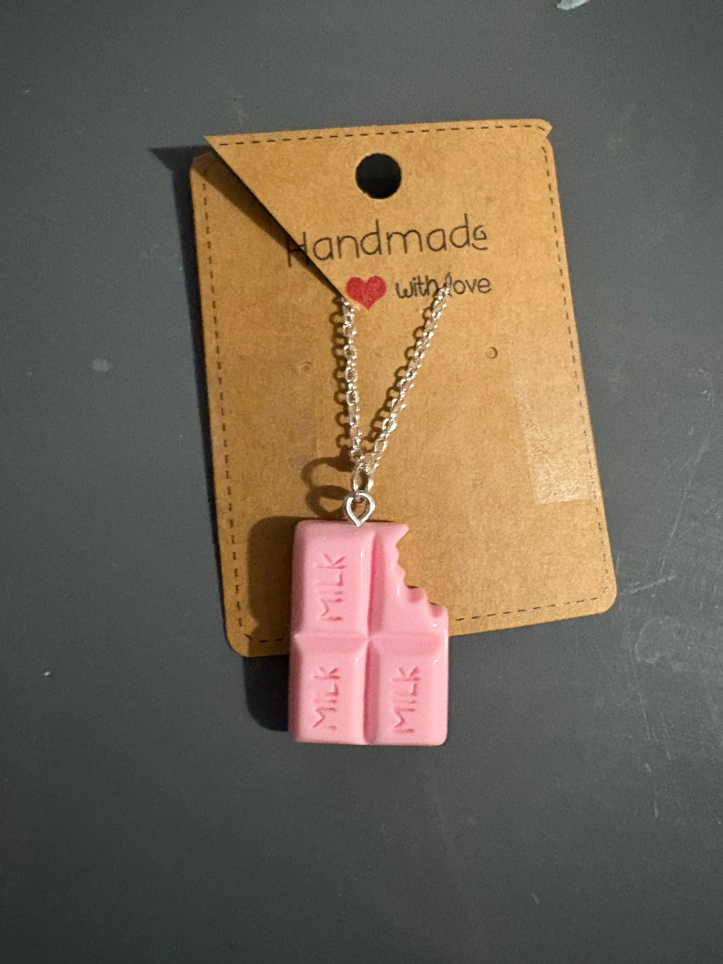 Handmade chocolate bar necklace