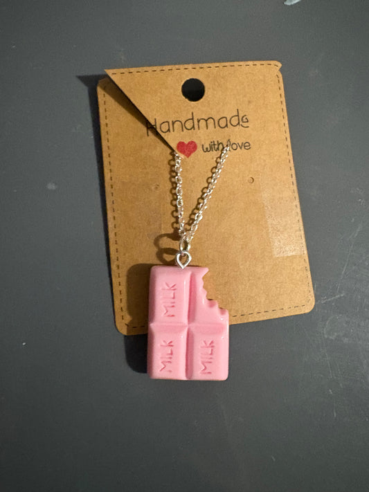Handmade chocolate bar necklace