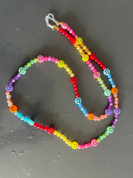 Handmade smiley face glasses strap