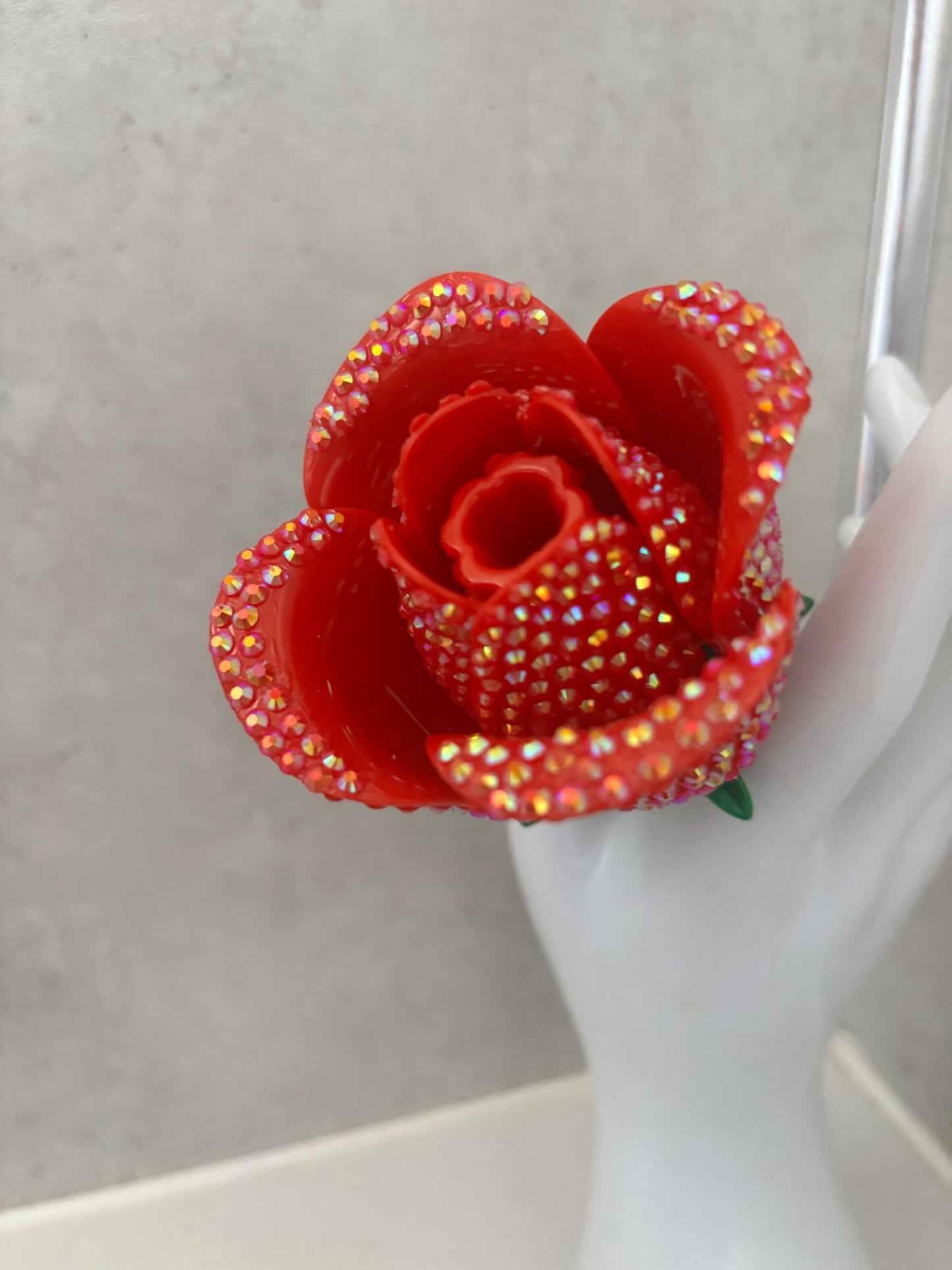 Handmade bling rinestone Lego rose