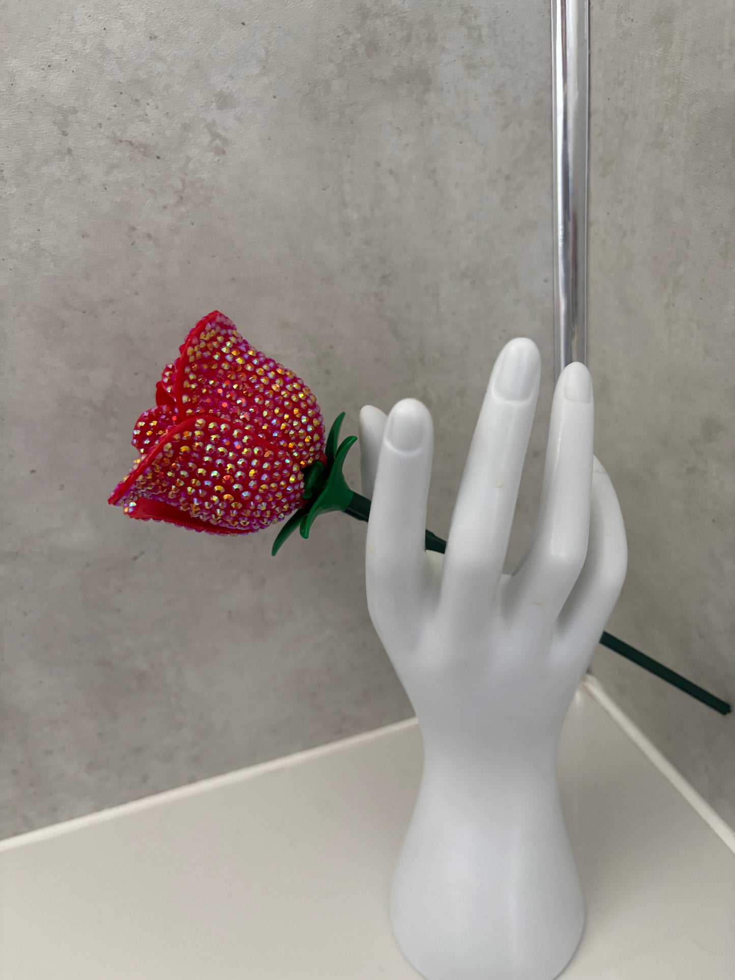 Handmade bling rinestone Lego rose