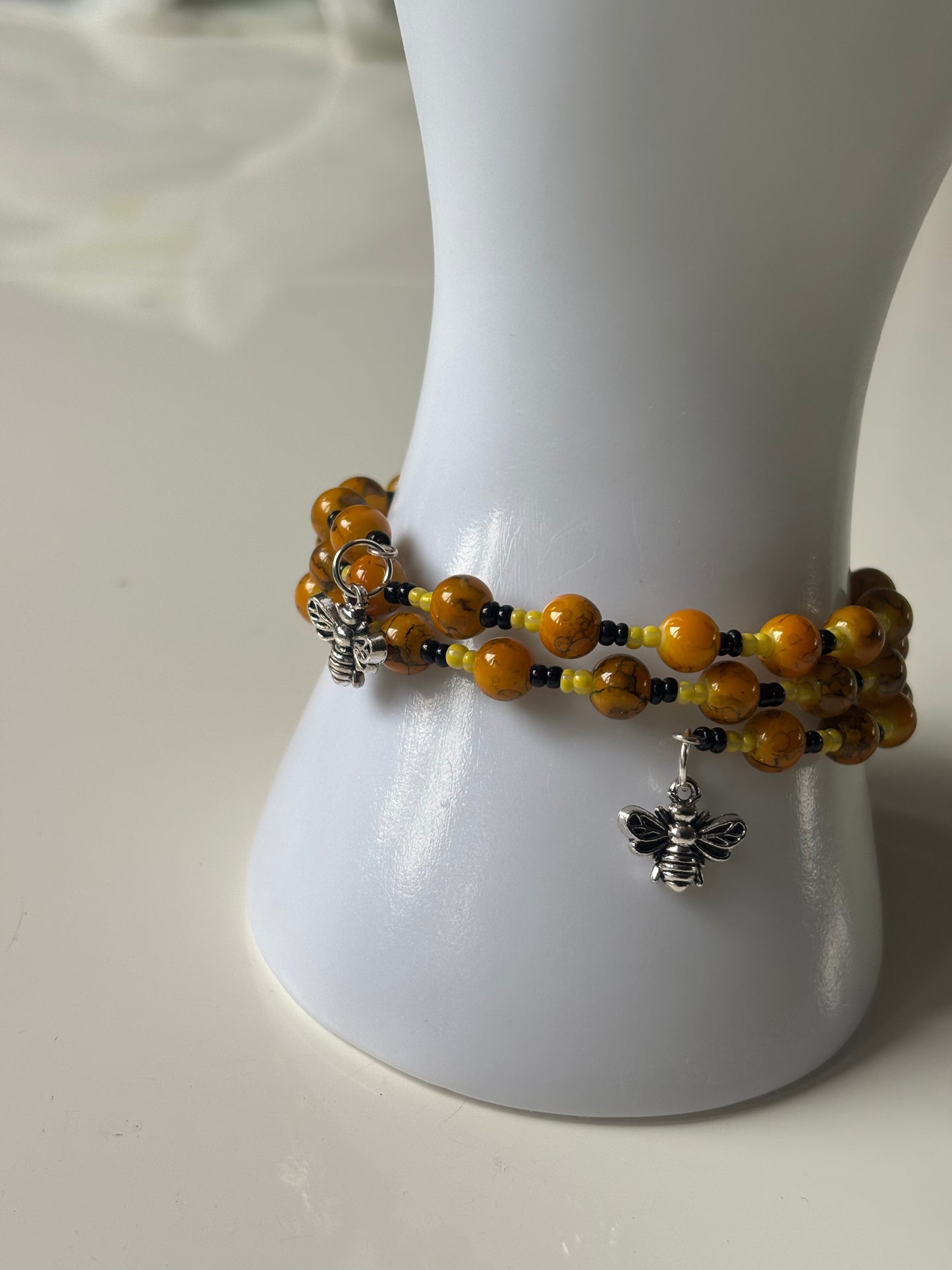 Handmade memory wire bead bee bracelet buy 1 get one free