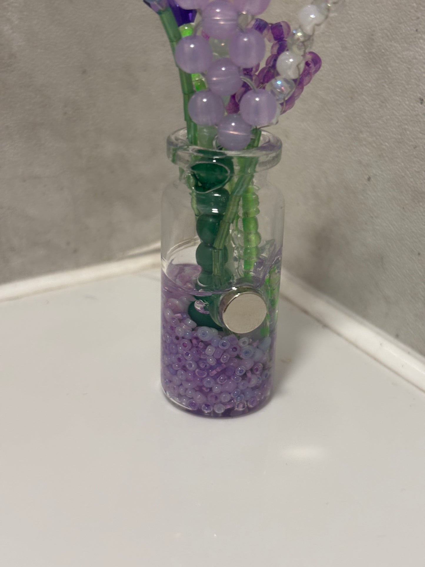 Handmade bead flower bouquet fridge magnets