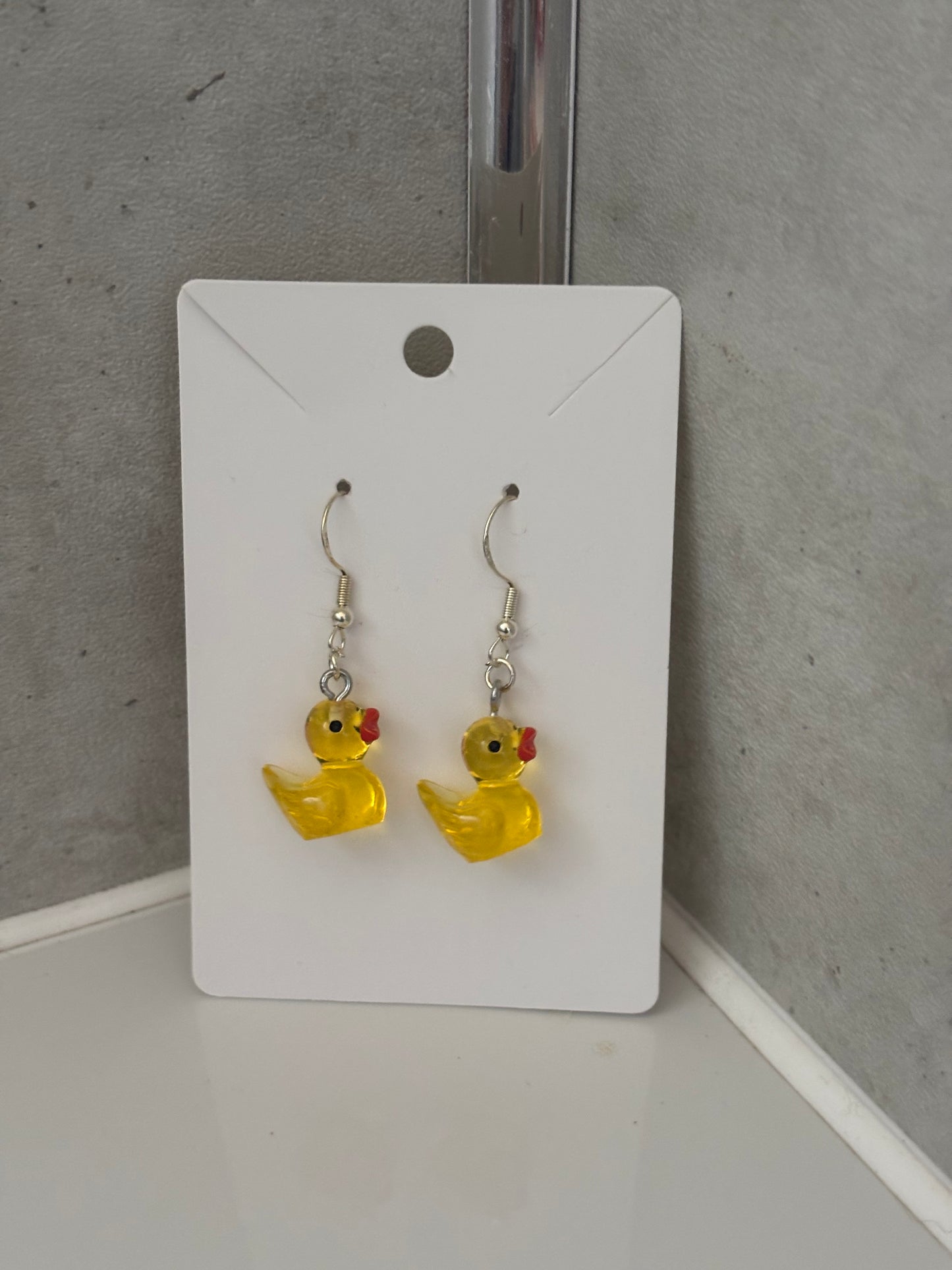 Handmade duck earrings