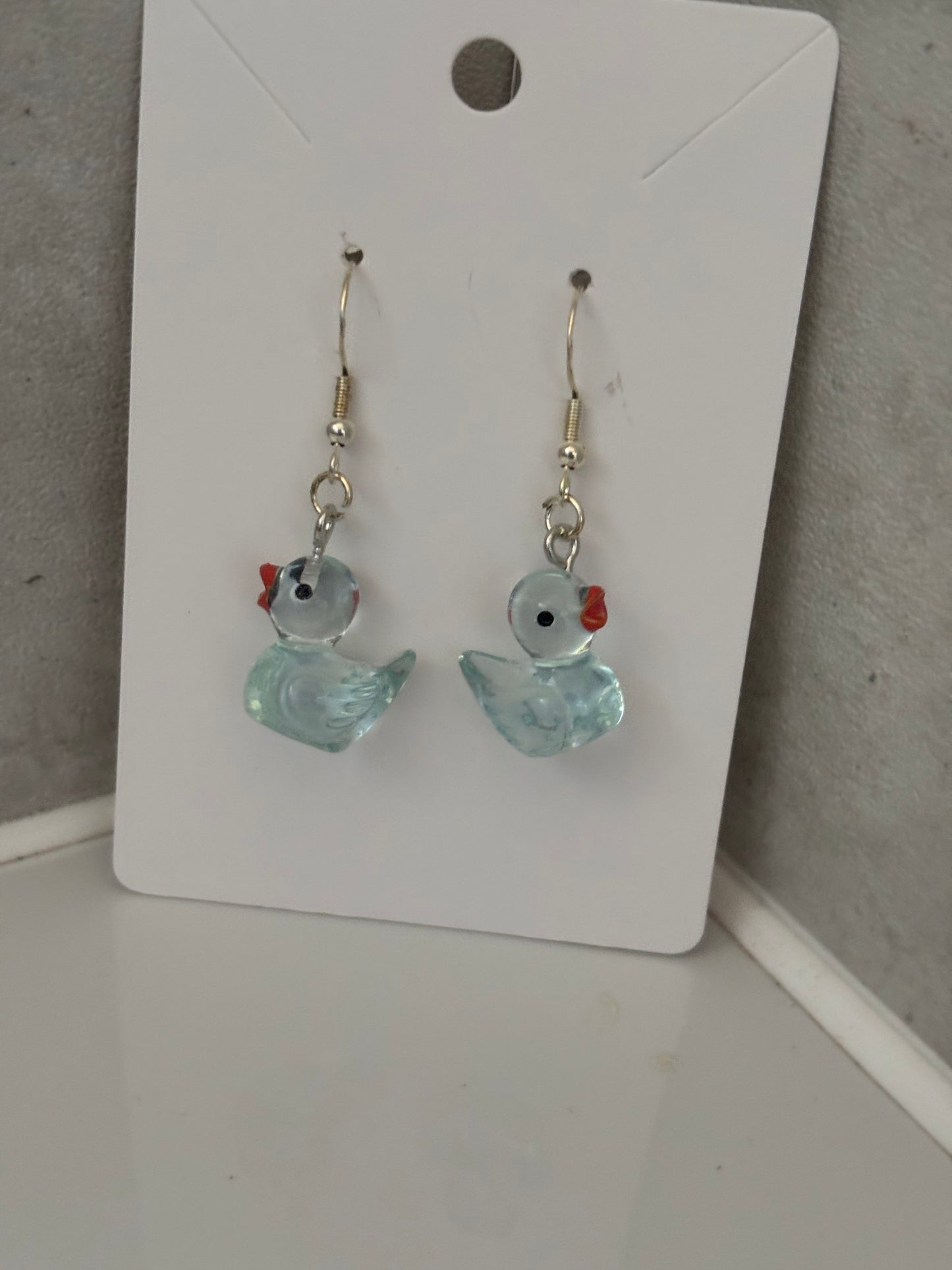 Handmade duck earrings
