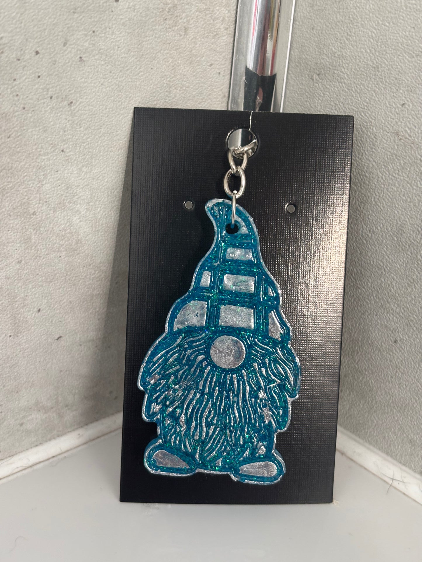 Handmade resin gnome keyring