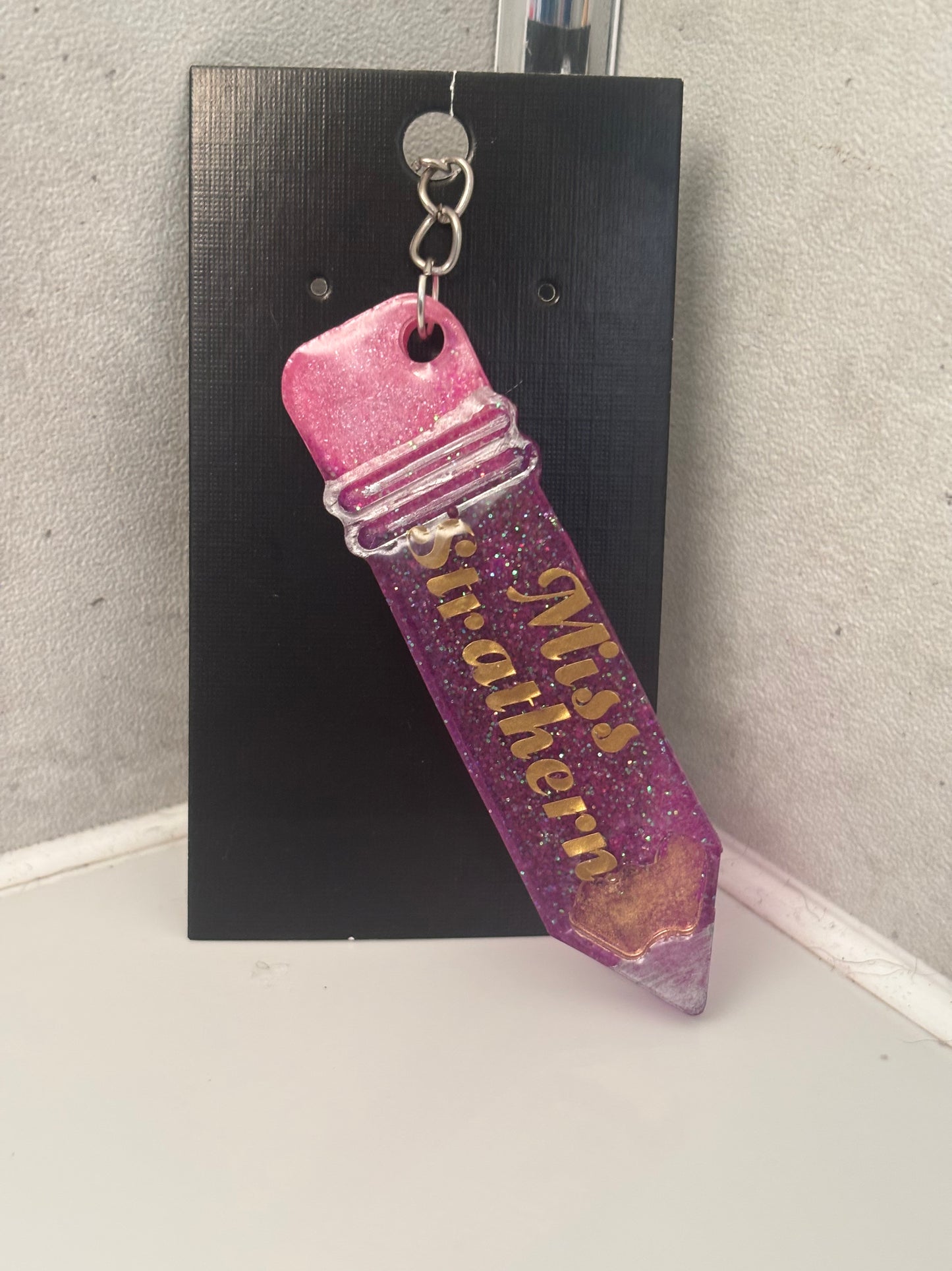 Handmade resin pencil keyring for teacher gifts buy 1 get 1 free