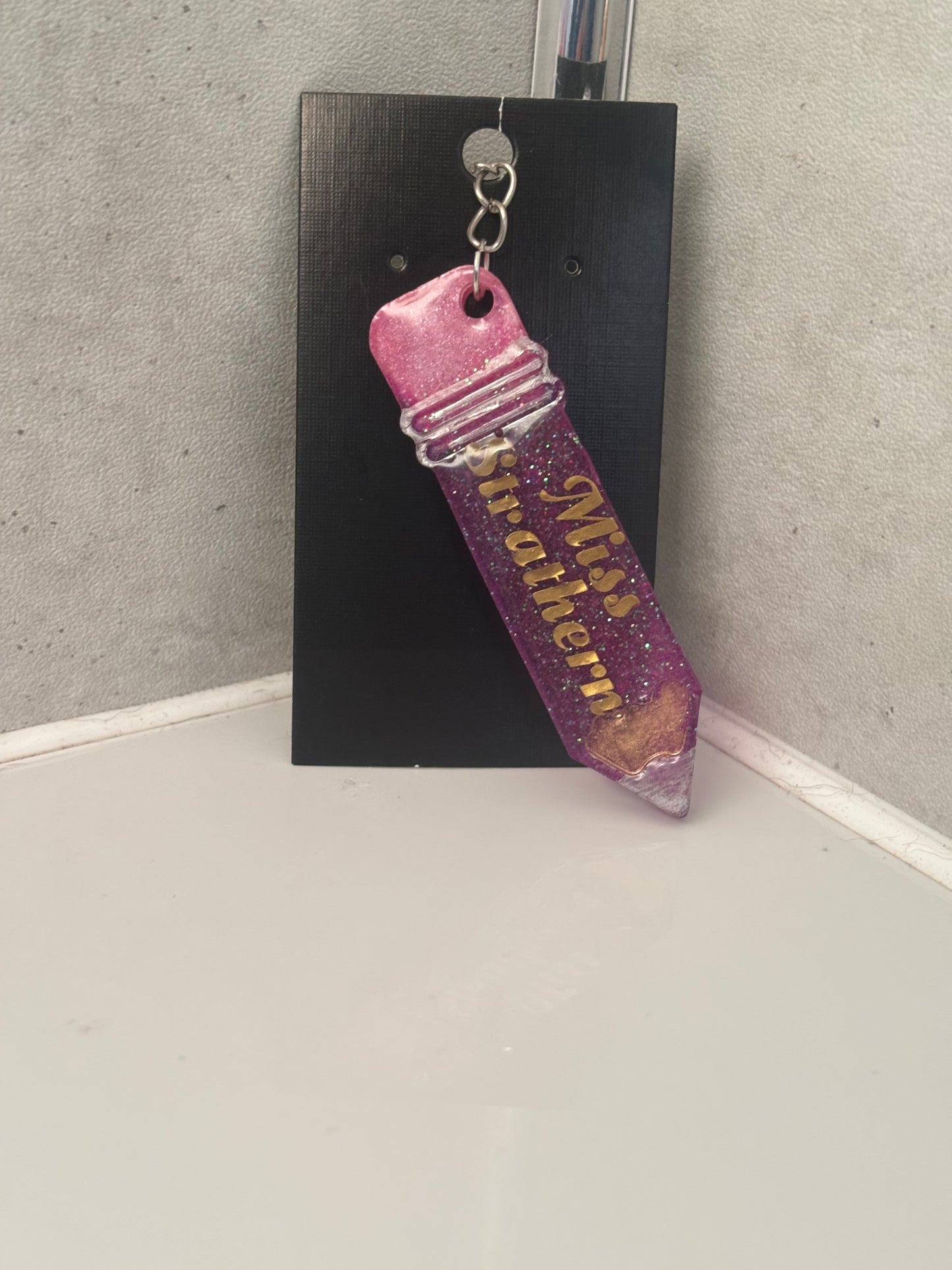 Handmade resin pencil keyring for teacher gifts buy 1 get 1 free
