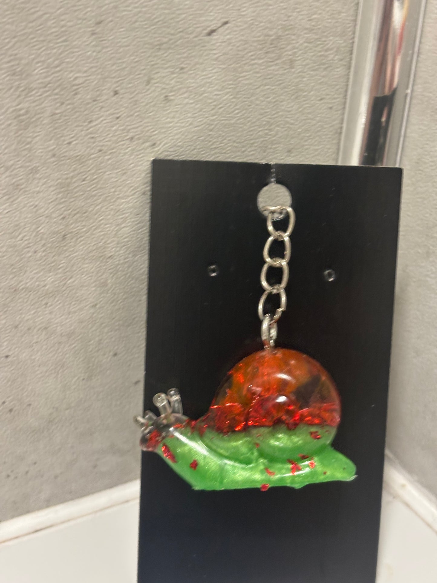 Handmade resin snail keyrings