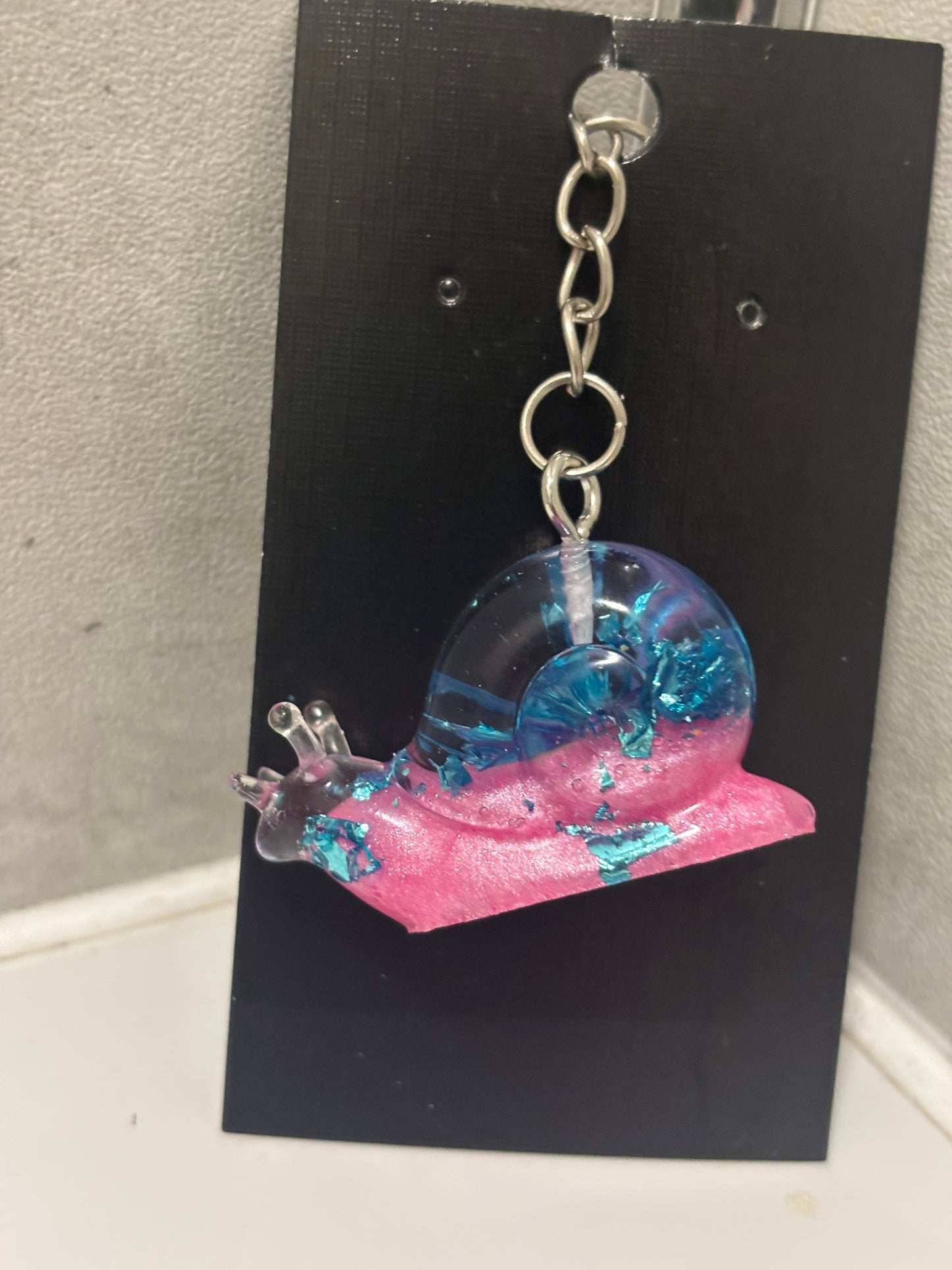 Handmade resin snail keyrings