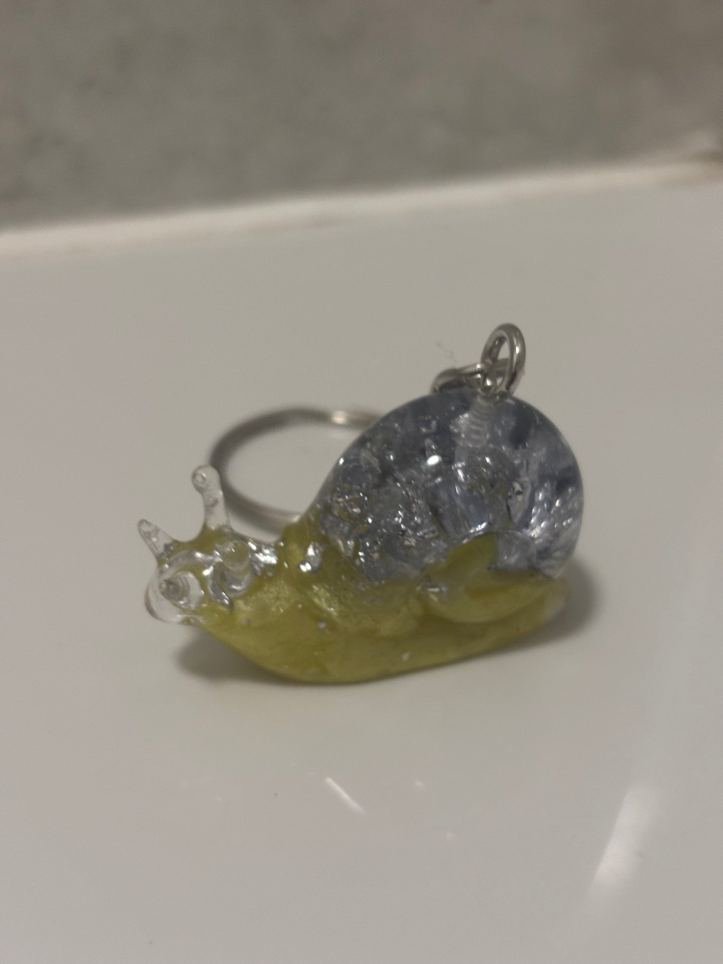 Handmade resin snail keyrings