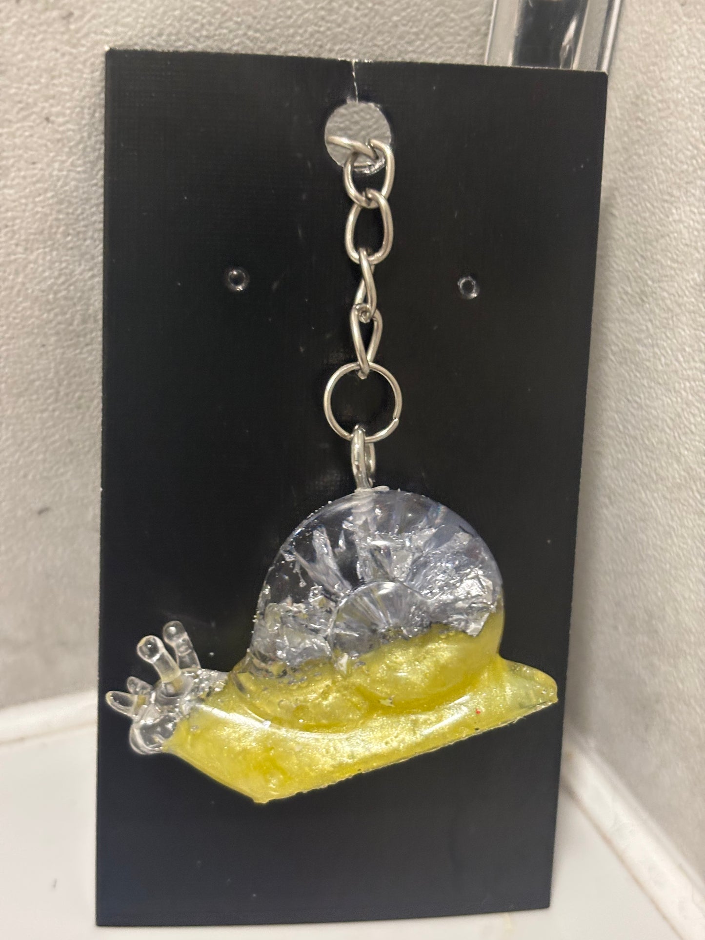 Handmade resin snail keyrings