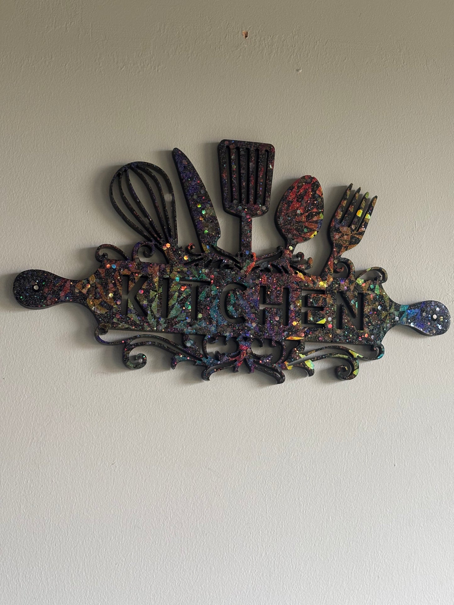 Handmade resin kitchen sign