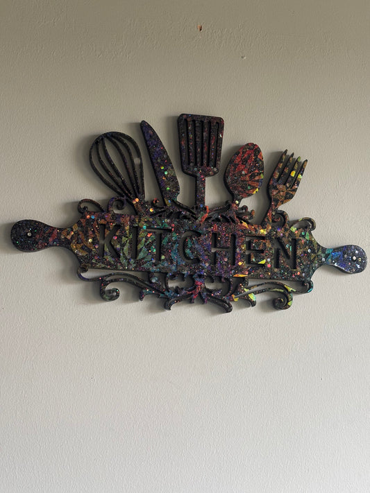 Handmade resin kitchen sign
