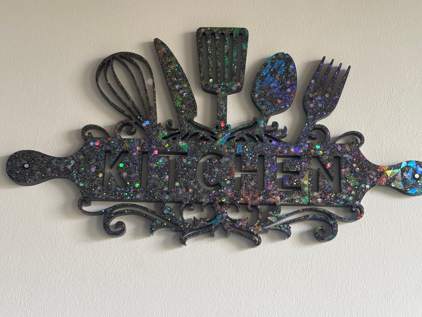 Handmade resin kitchen sign