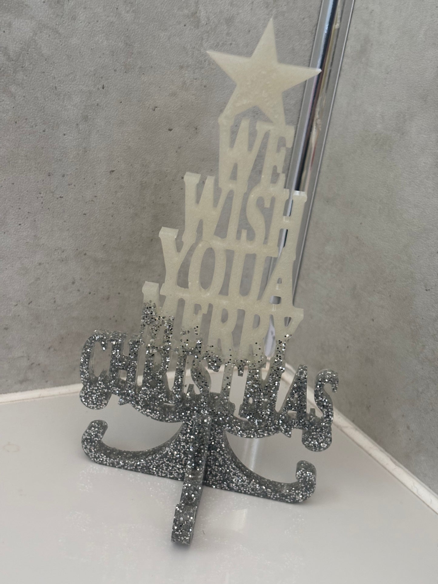 Handmade res we wish you merry Christmas tree ornaments
