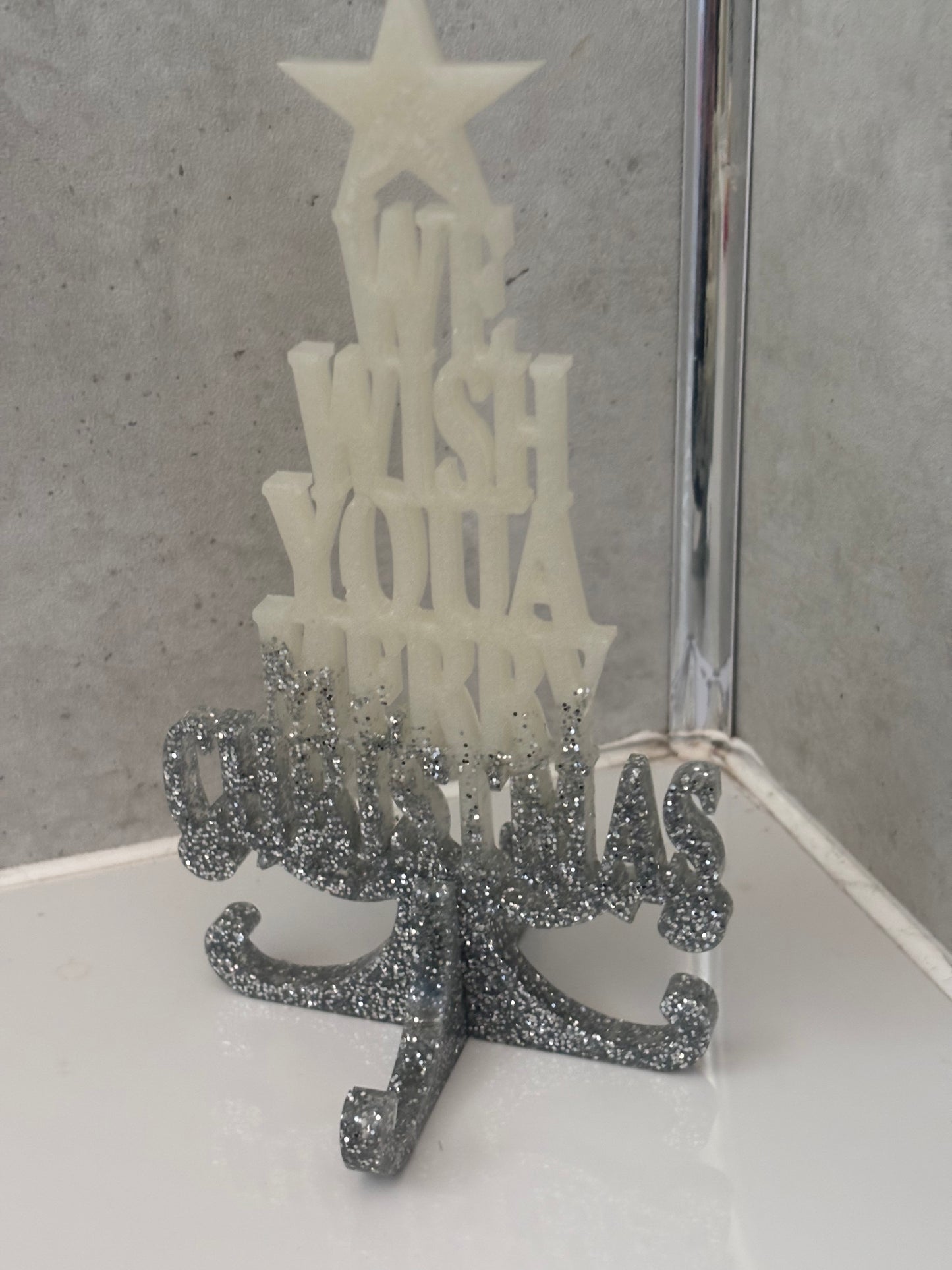 Handmade res we wish you merry Christmas tree ornaments