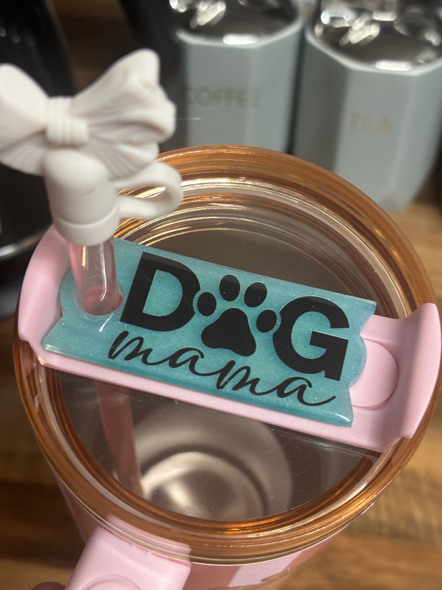 Handmade resin personalised cup topper