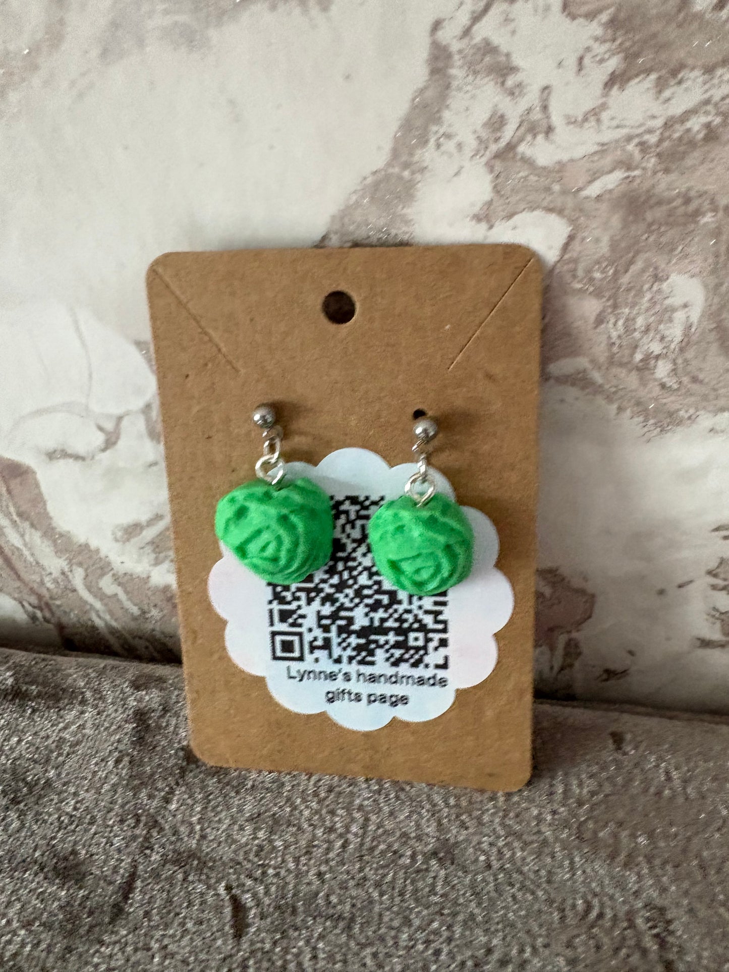 Handmade polymer clay rose earrings