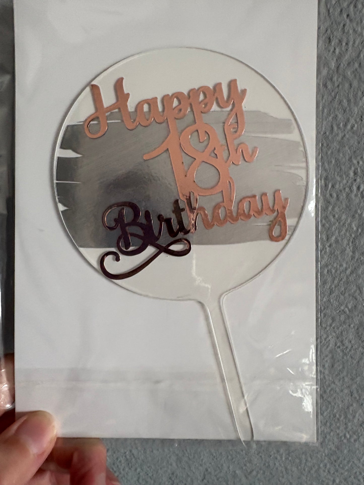 Handmade happy 18 th birthday cake topper