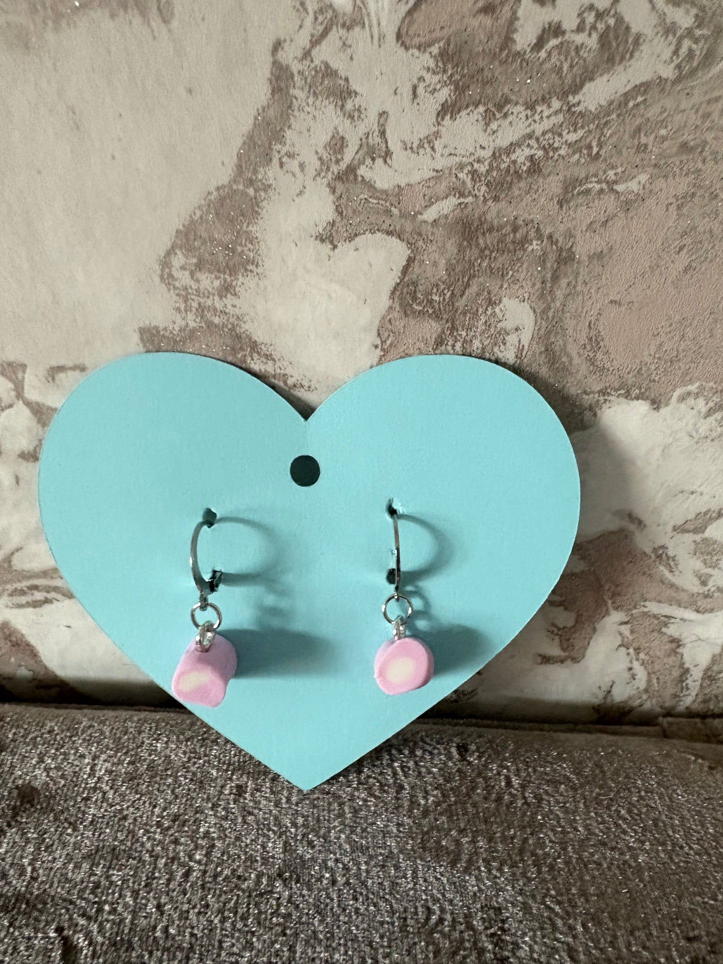 Handmade polymer clay round dolly mixture Huggies earrings