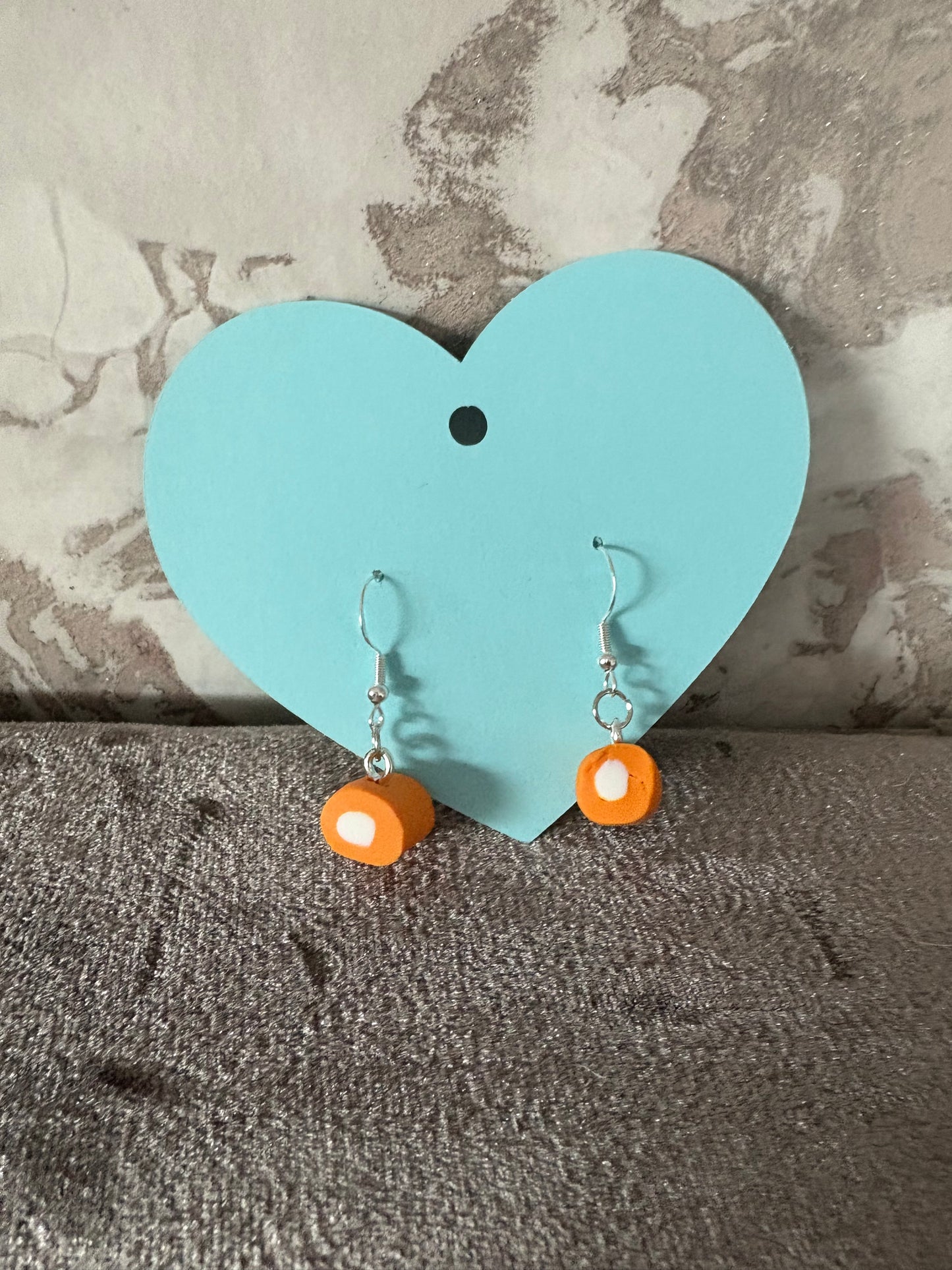 Handmade polymer clay round dolly mixture hook earrings