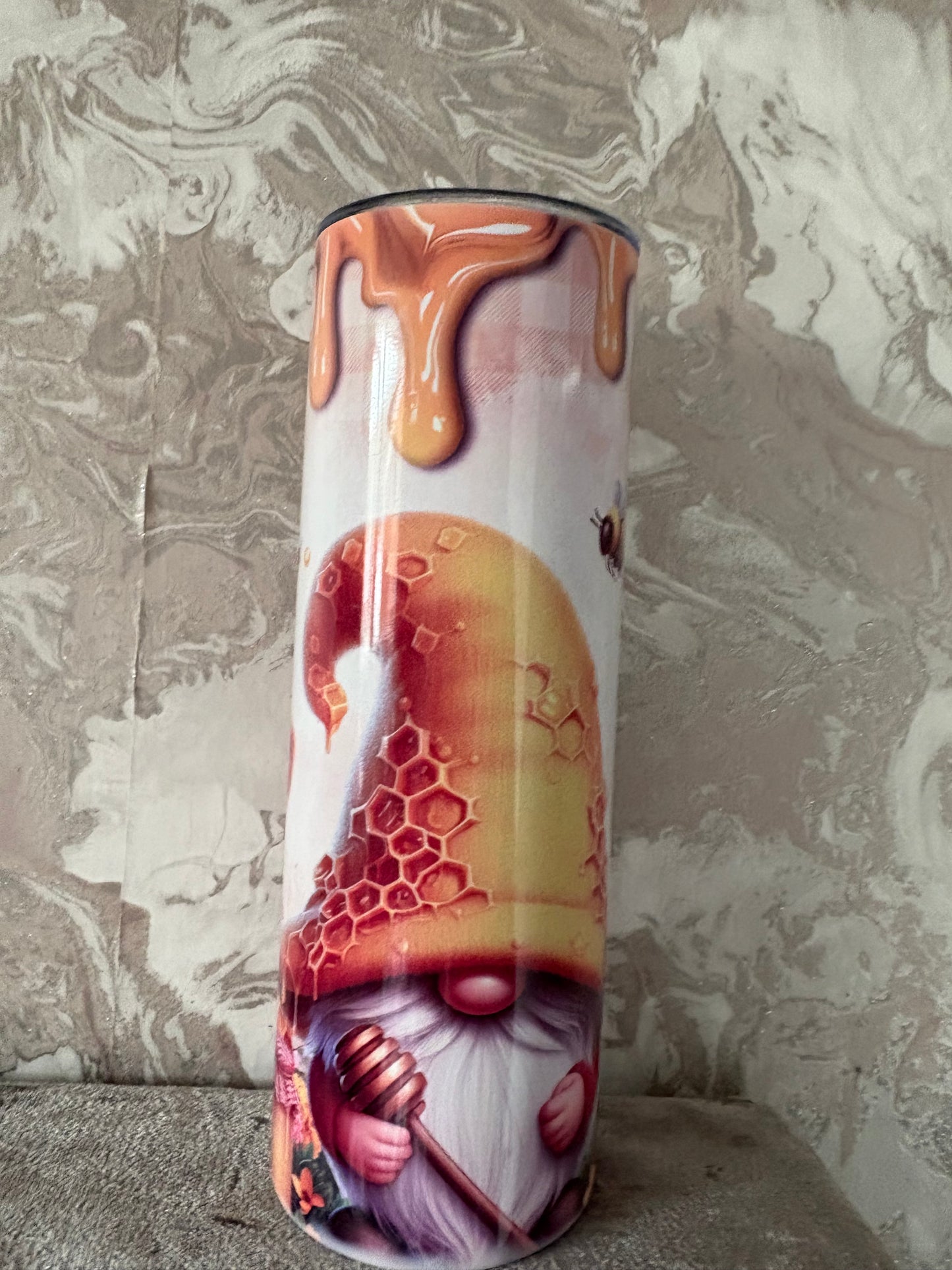 Handmade gnome and highland cow tumbler