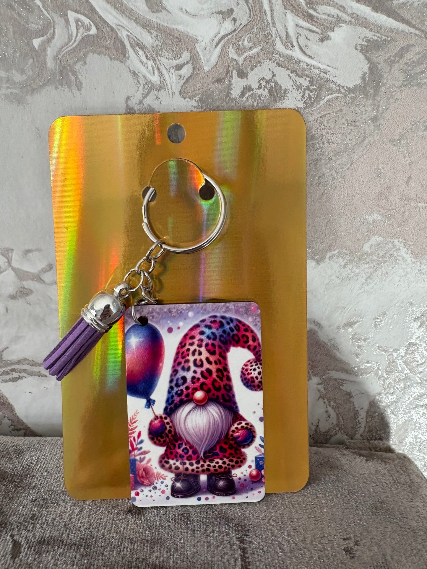 Handmade gnome keyring