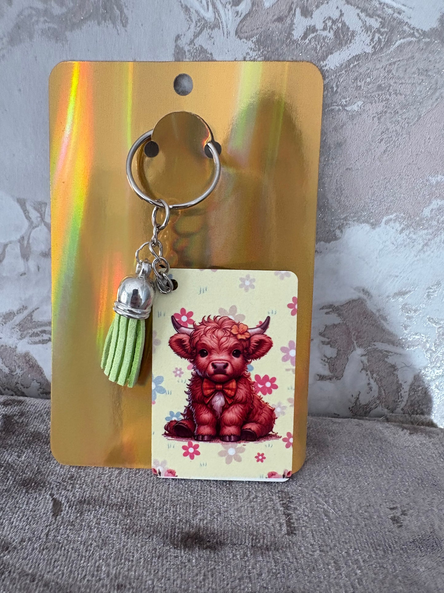 Handmade highland cow Keyring