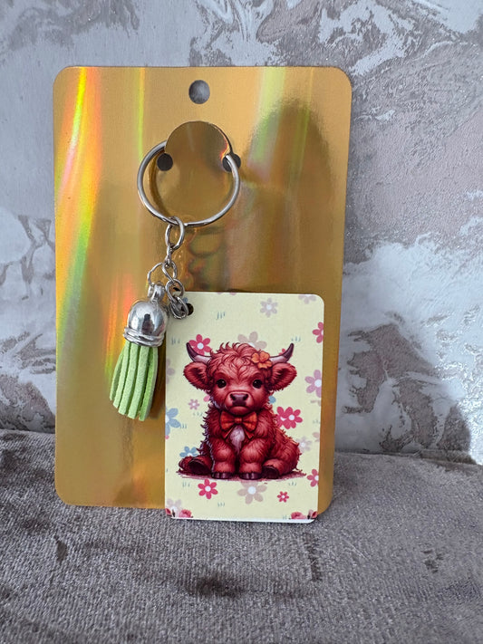 Handmade highland cow Keyring