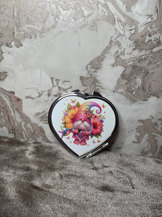 Handmade bird gnome mirror