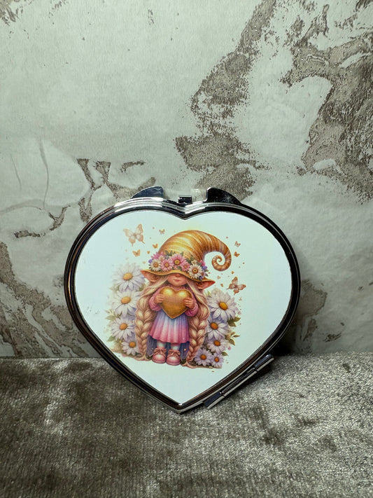 Handmade girl gnome mirror