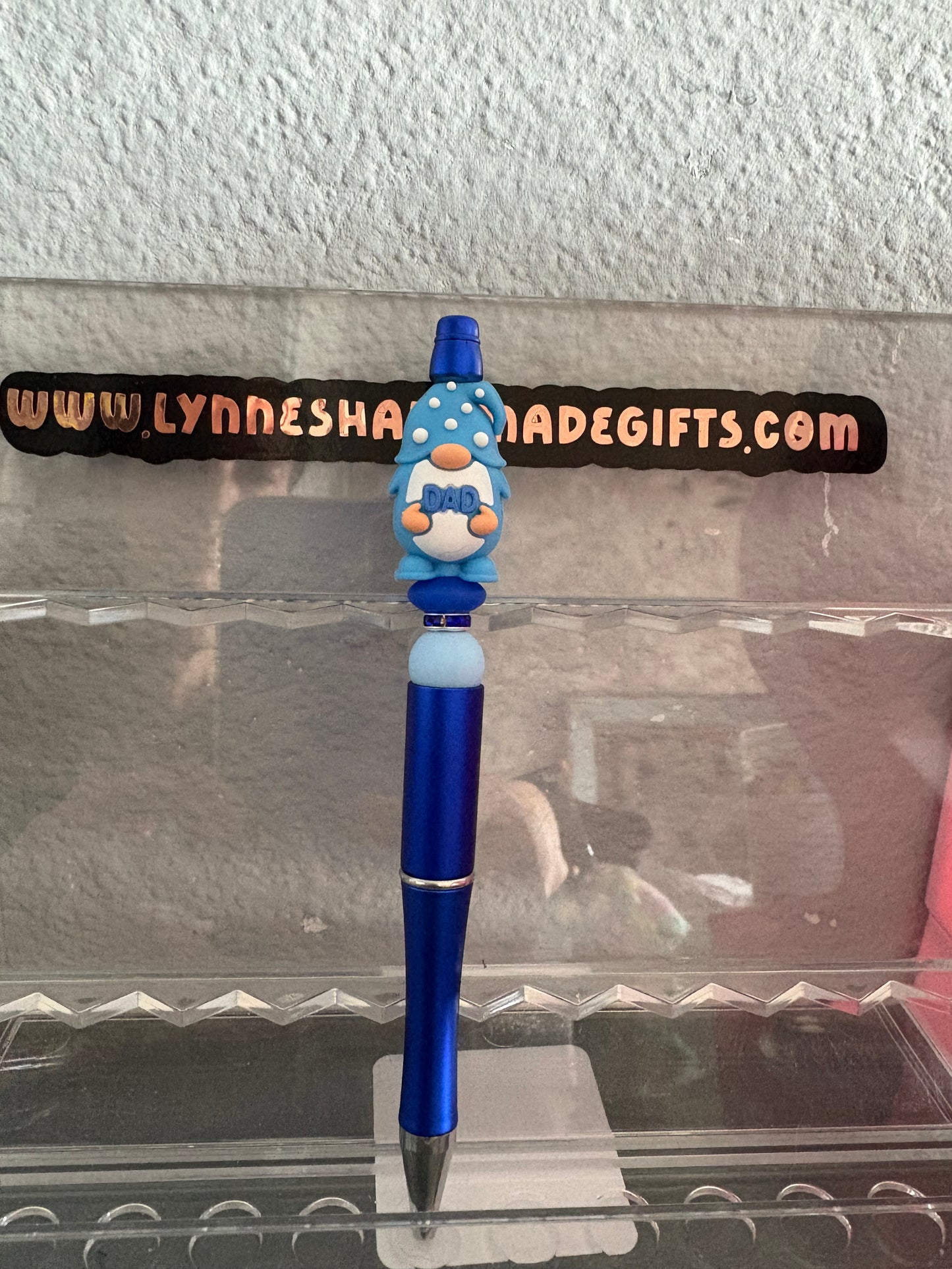 Handmade dad gnome bead pen