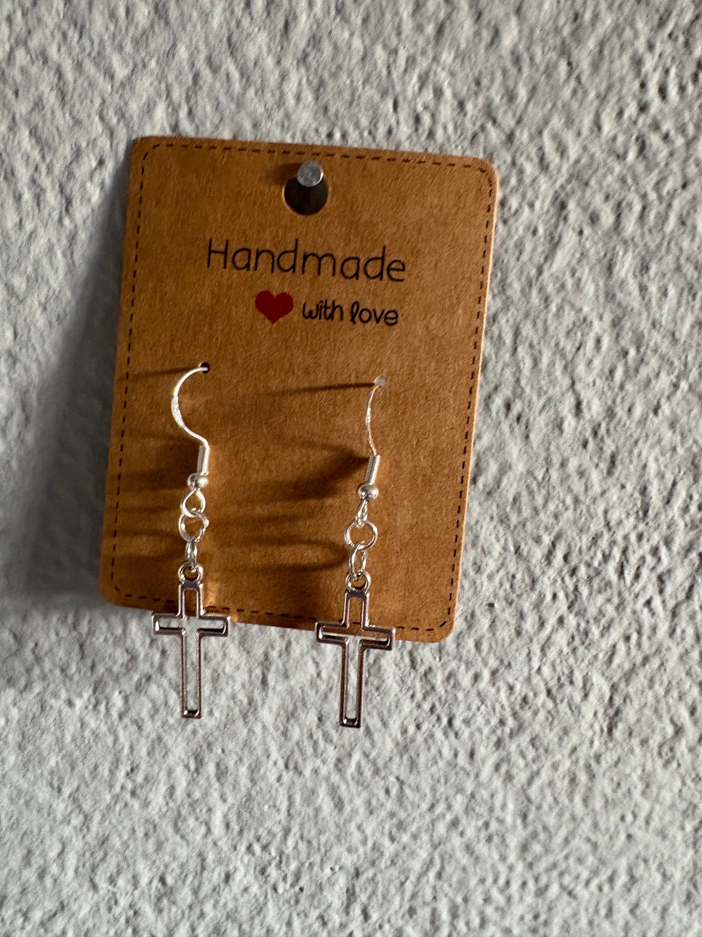 Handmade cross earrings