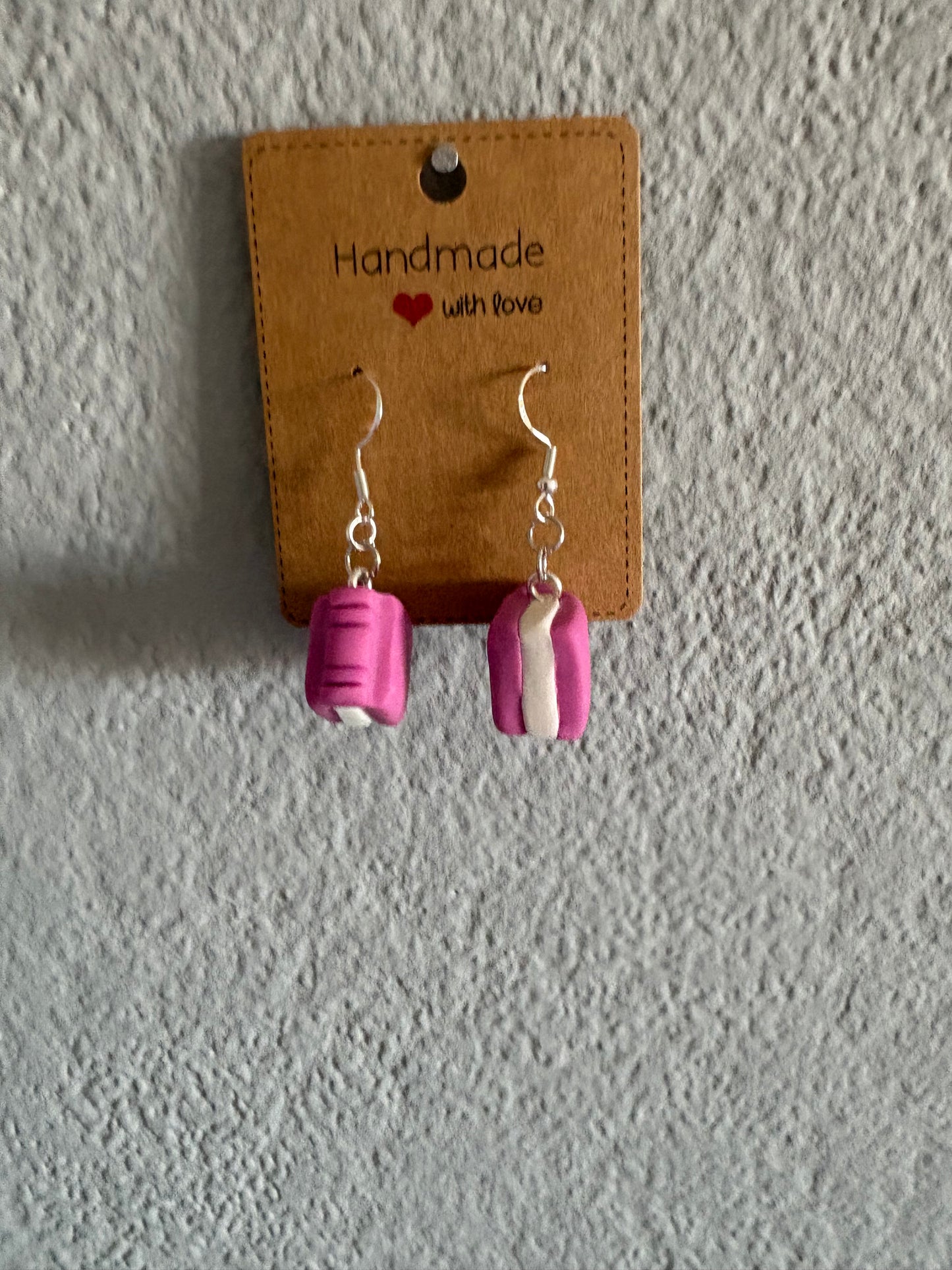 Handmade polymer clay book earrings
