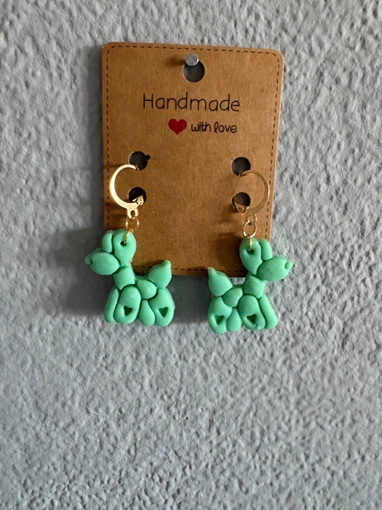 Handmade polymer clay dog earrings