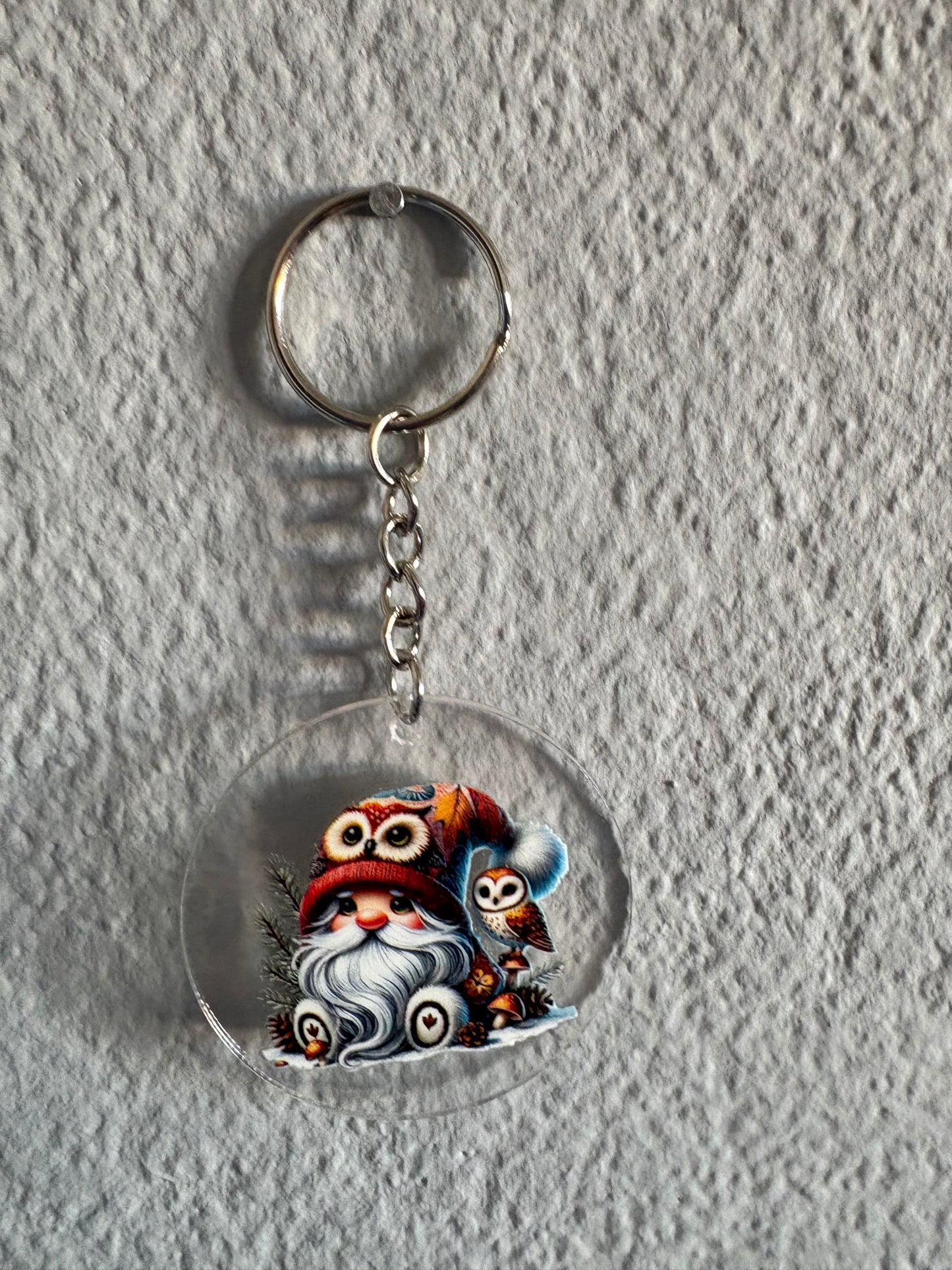 Handmade owl gnome 1 Keyring