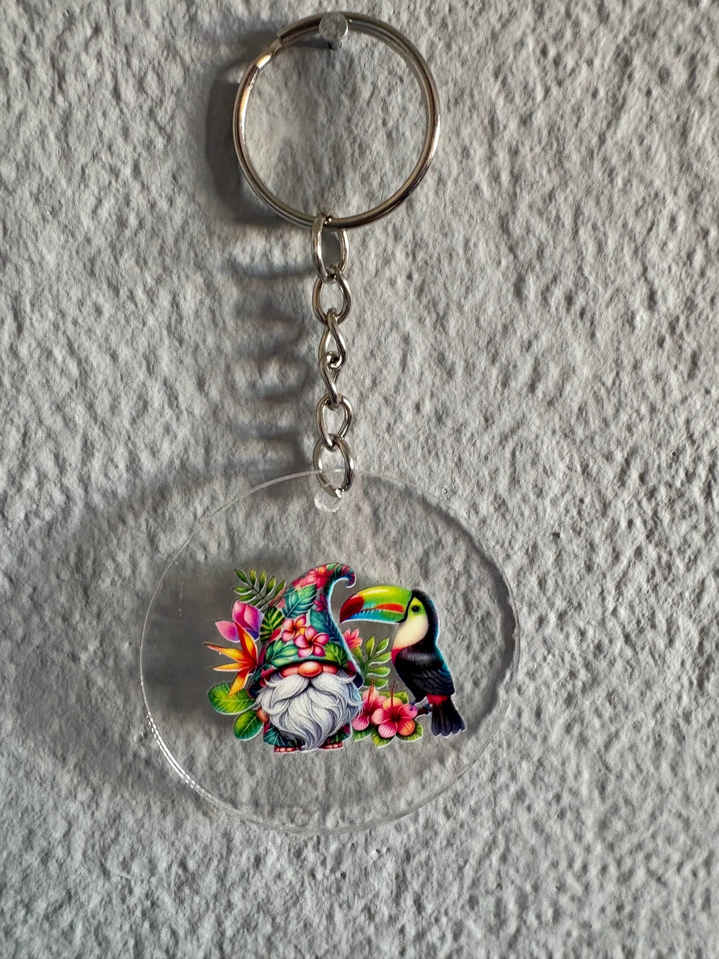 Handmade bird 2 gnome Keyring