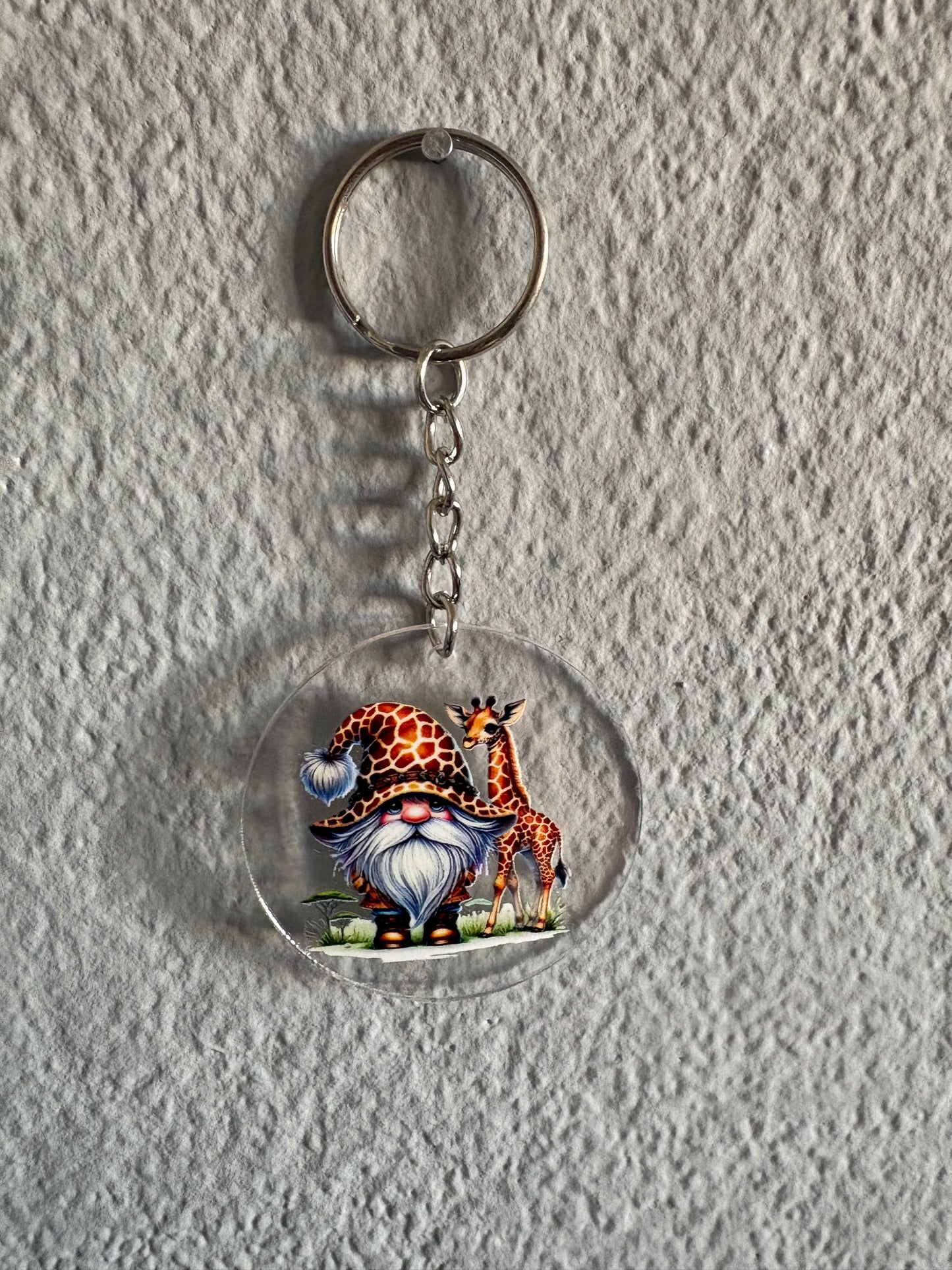 Handmade giraffe gnome Keyring