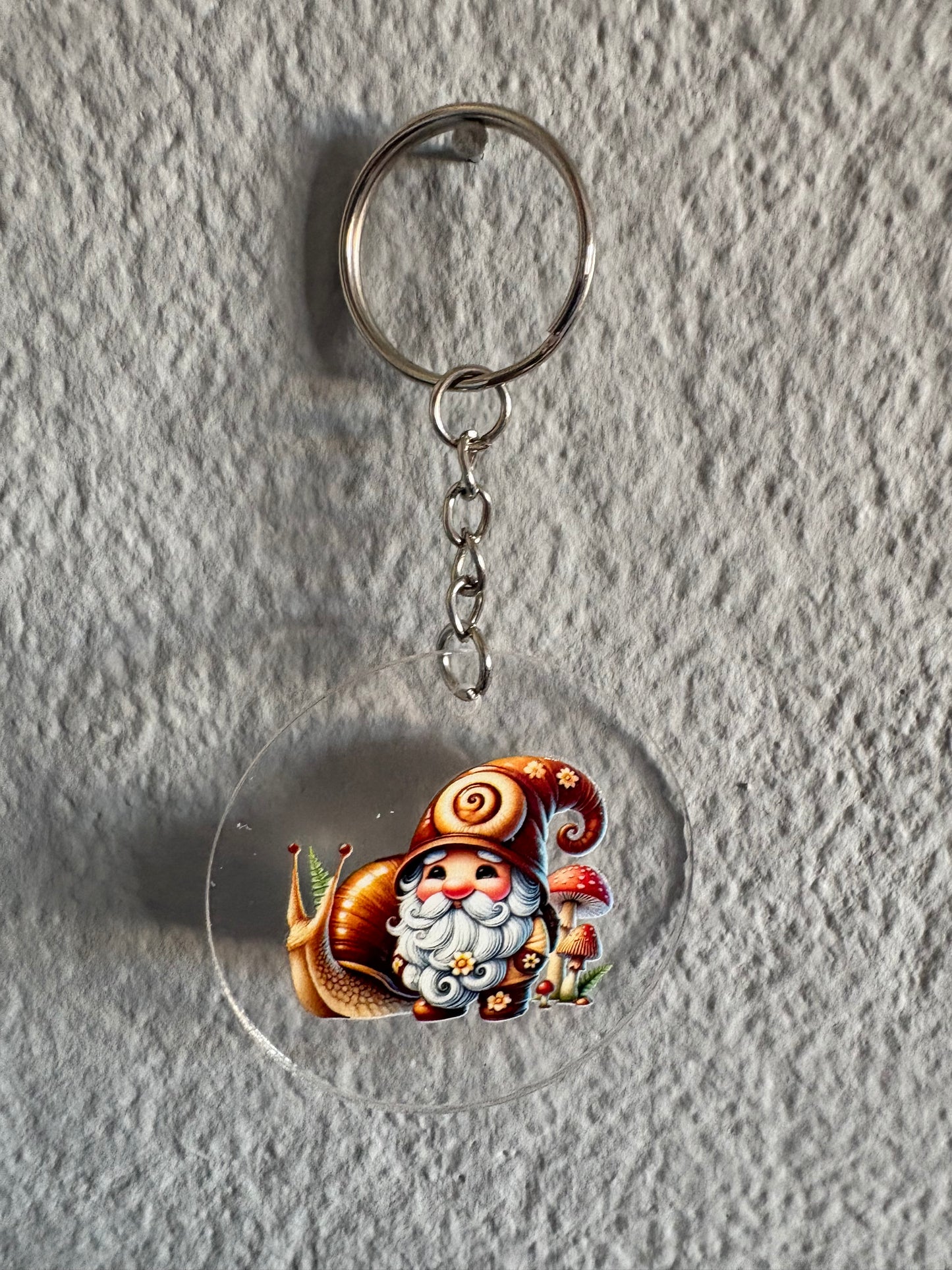 Handmade snail 2 gnome Keyring