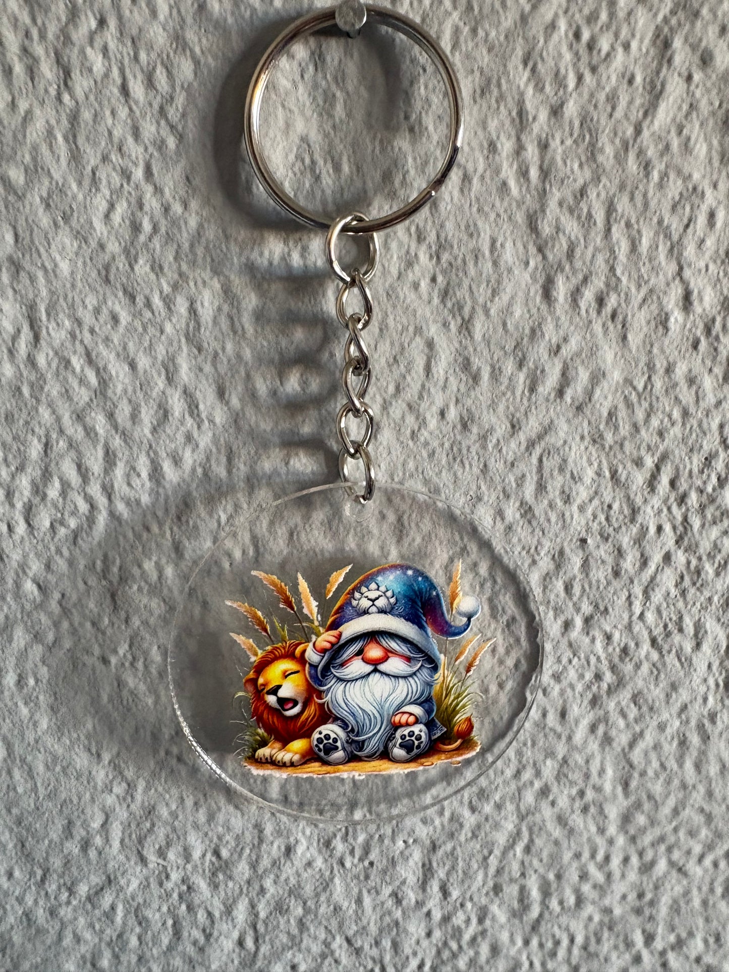 Handmade lion gnome Keyring