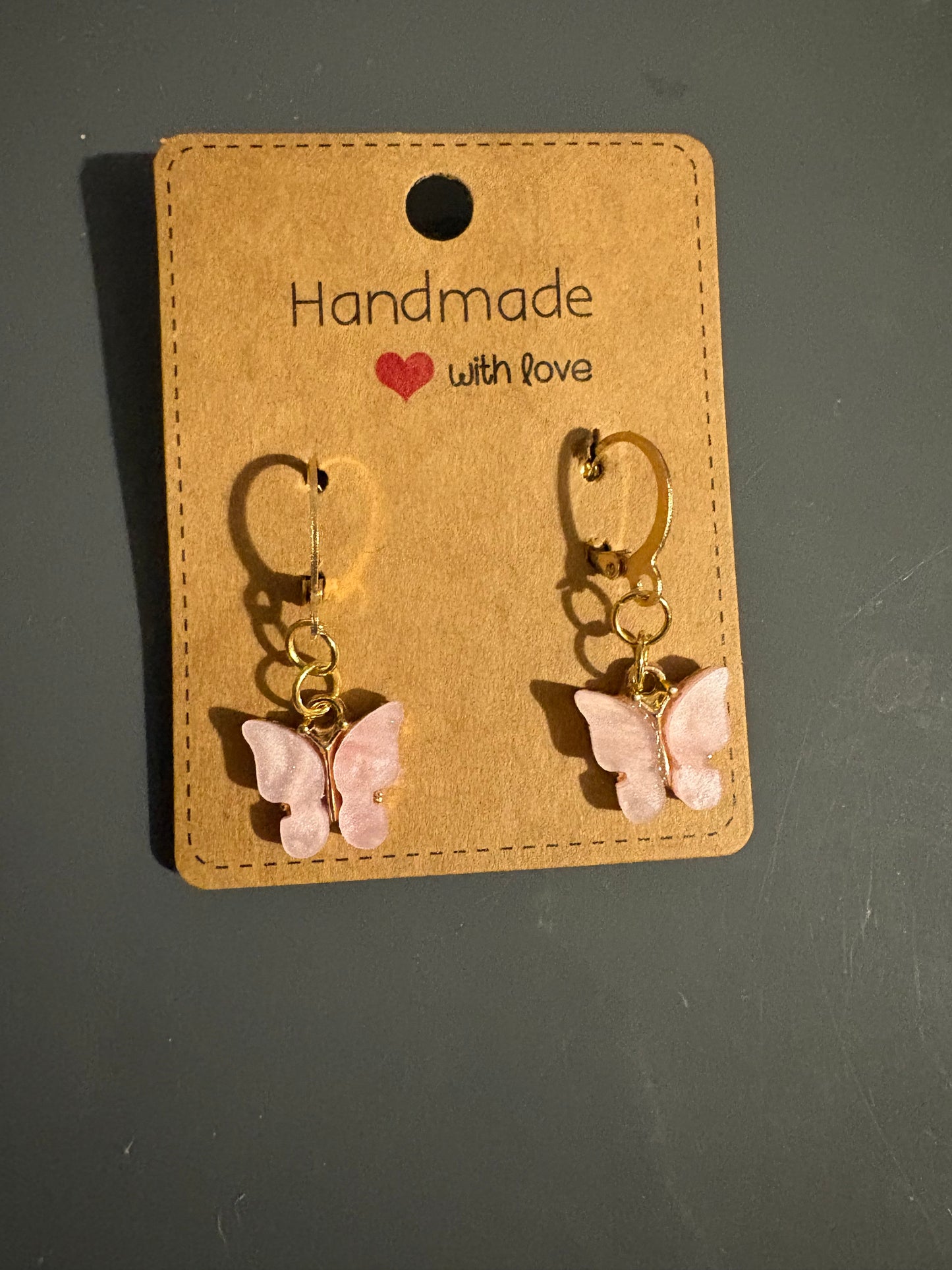 Handmade Huggie butterfly earrings
